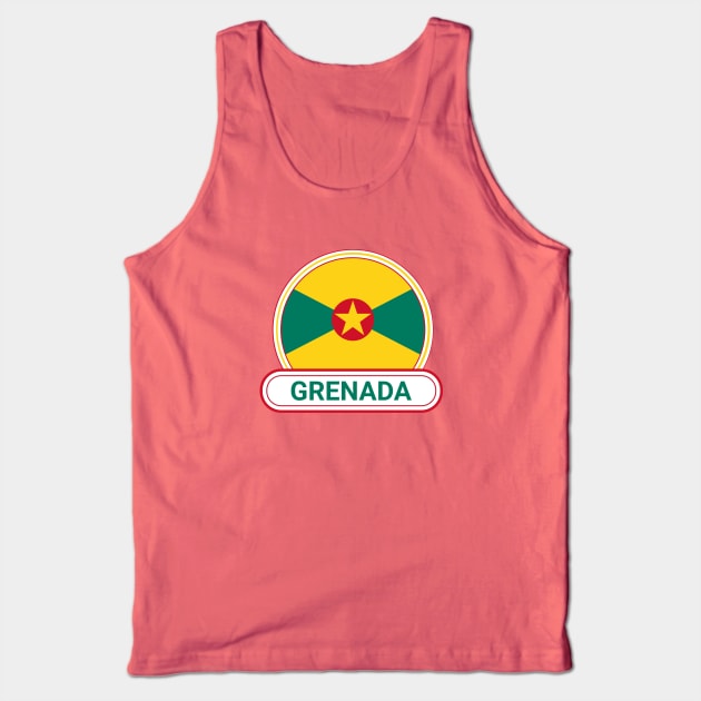 Grenada Country Badge - Grenada Flag Tank Top by Yesteeyear